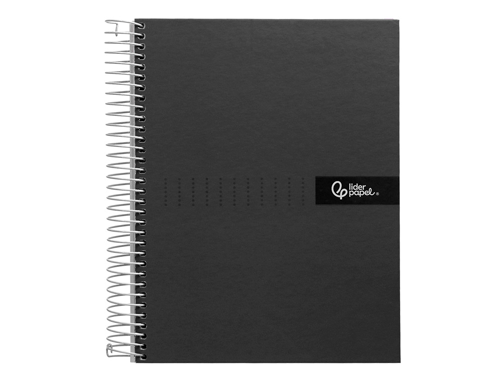 Caderno espiral liderpapel din a5 crafty capa forrada 120 f 90 gr quadricula 5mm 5 bandas de cores 6 furos cor preto ( Imagem 3 de 16 ) - Preview