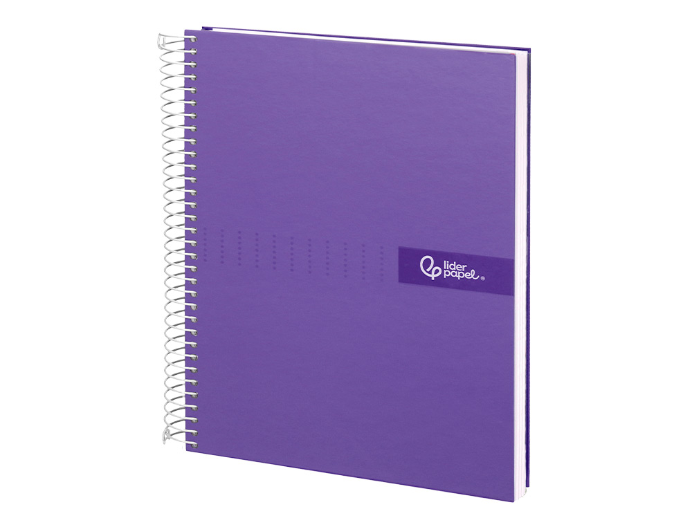 Caderno espiral liderpapel din a5 crafty capa forrada 120 f 90 gr quadricula 5mm 5 bandas de cores 6 furos cor violeta ( Imagem 4 de 16 ) - Preview