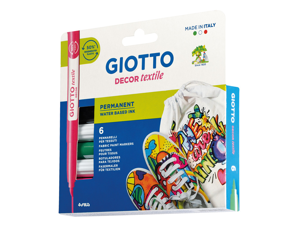 Marcador giotto decor textil para tecidos caixa com 6 unidades sortidas ( Imagem 4 de 5 ) - Preview