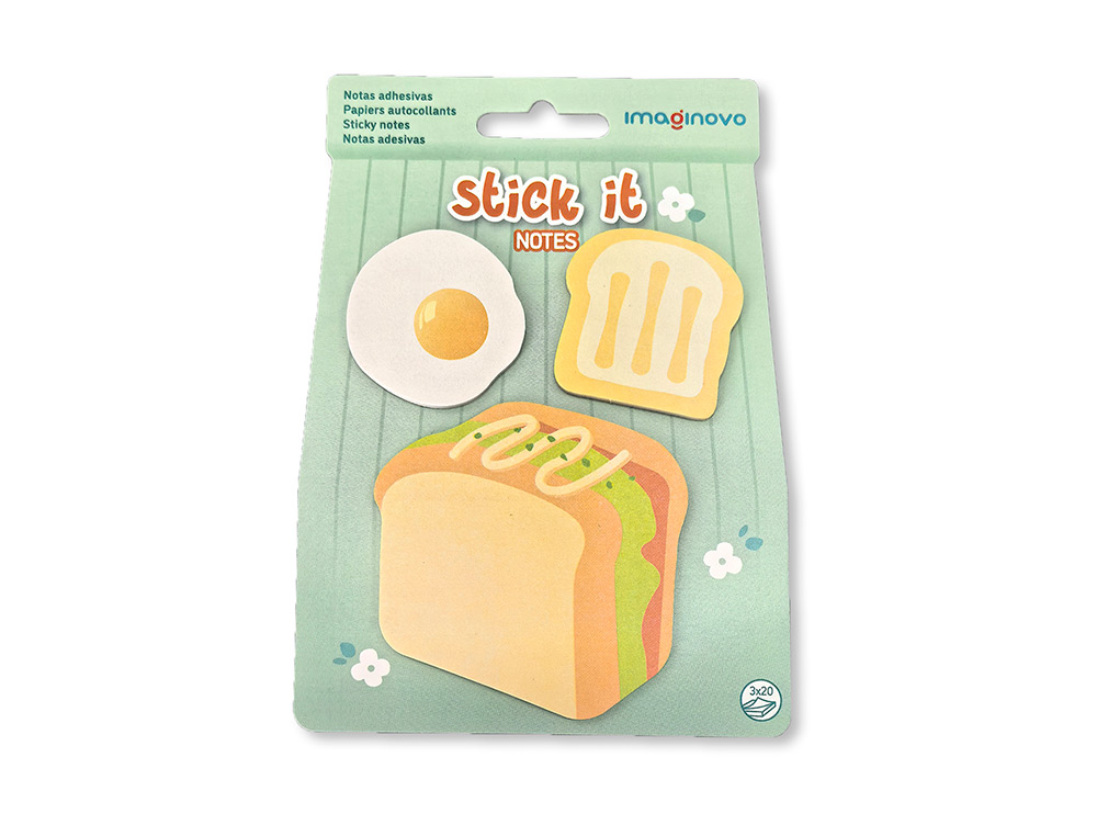 Bloc notas adhesivas imaginovo foodies sandwich 20 hojas tamaños surtidos ( Imagem 2 de 6 ) - Preview