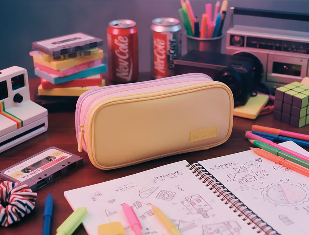 Antartik cylindrical school pencil case with a zipper and handle, 210x60x60 mm, color 3. ( Imagem 2 de 8 ) - Preview