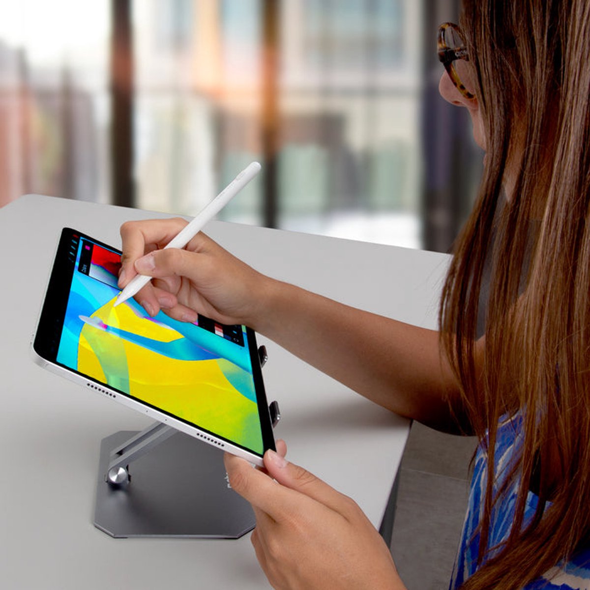 Suporte para tablet, iPad e e-reader Doodroo - Suporte dobrável, ajustável e de metal. ( Imagem 2 de 4 ) - Preview