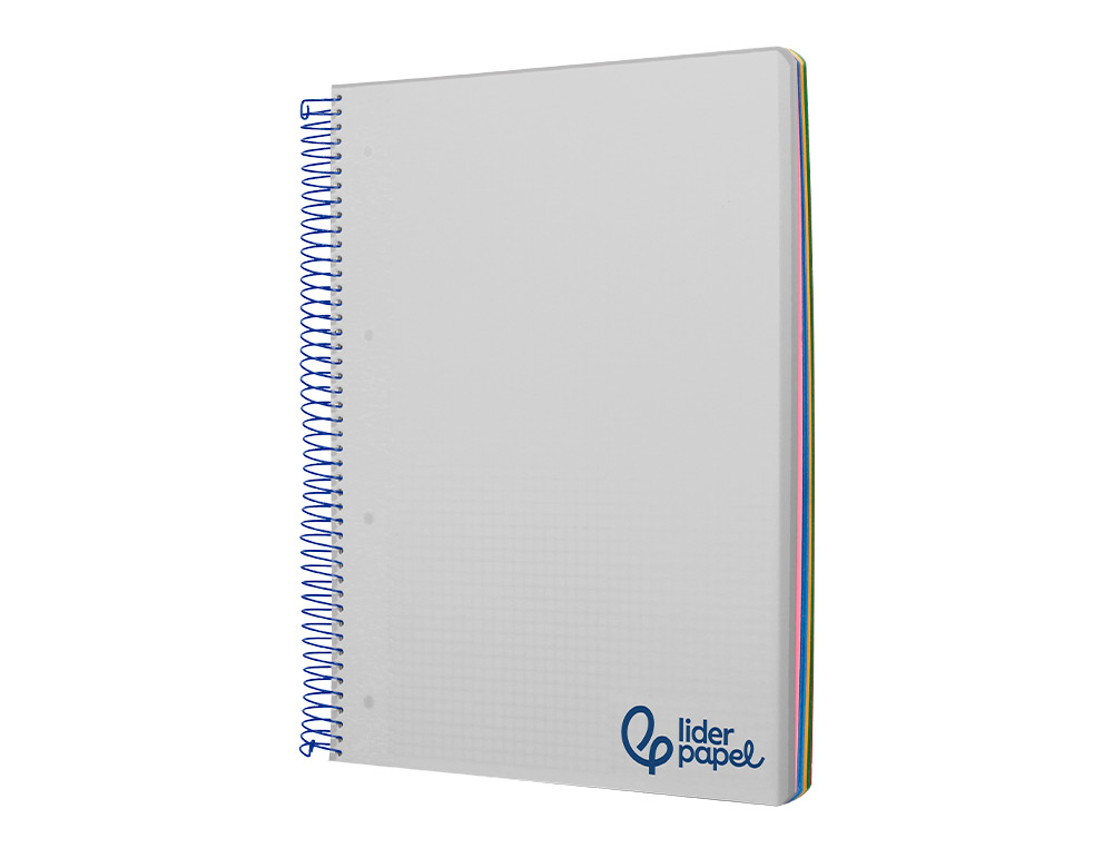 Caderno espiral liderpapel din a4 wonder capa plastico 120 f 90 gr quadricula 5 mm 5 bandas de cores 4 furos turquesa ( Imagem 5 de 16 ) - Preview