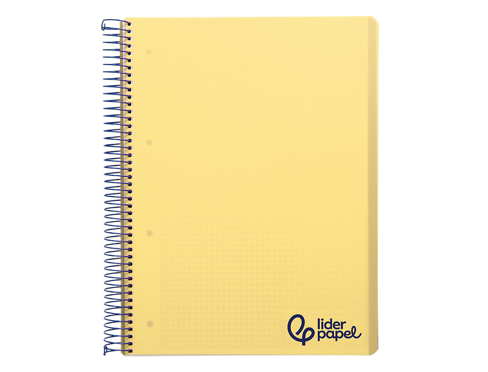 Caderno espiral liderpapel din a4 wonder capa plastico 120 f 90 gr quadricula 5 mm 5 bandas de cores 4 furos amarelo ( Imagem 2 de 16 ) - Preview