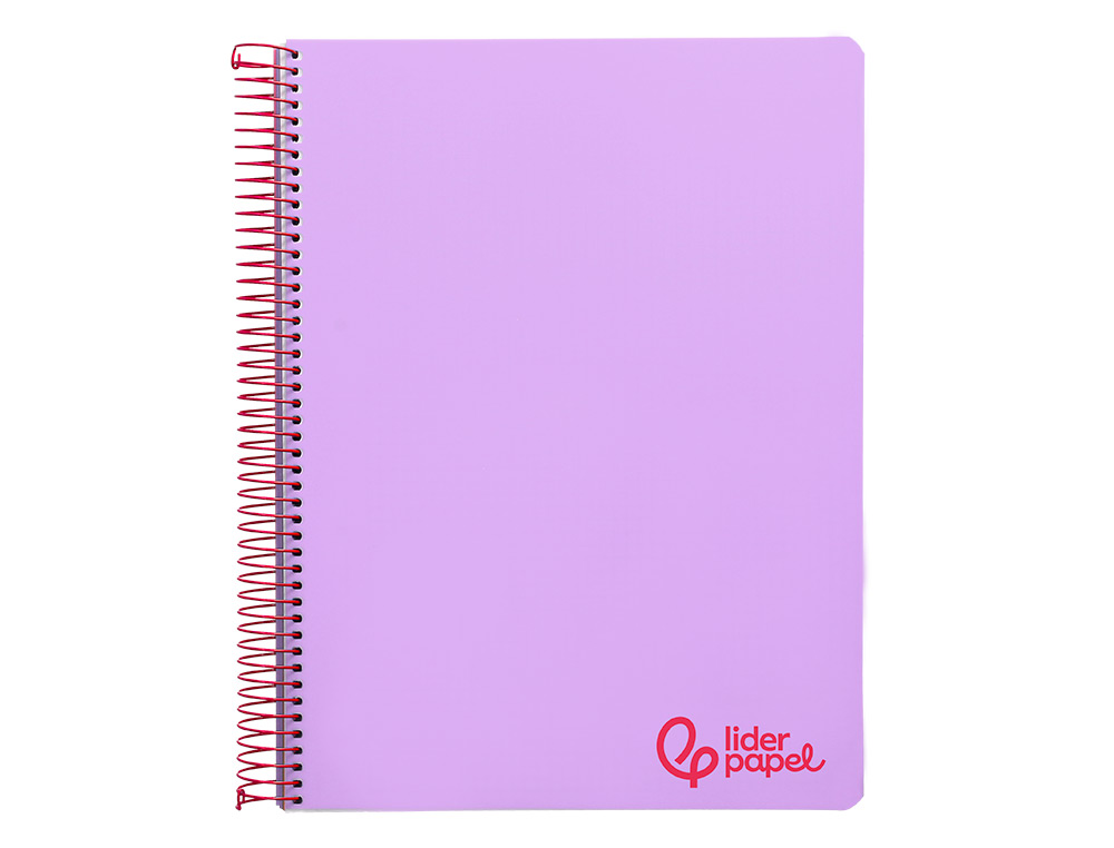 Caderno espiral liderpapel din a4 wonder capa plastico 120 f 90 gr quadricula 5 mm 5 bandas de cores 4 furos violeta ( Imagem 2 de 23 ) - Preview