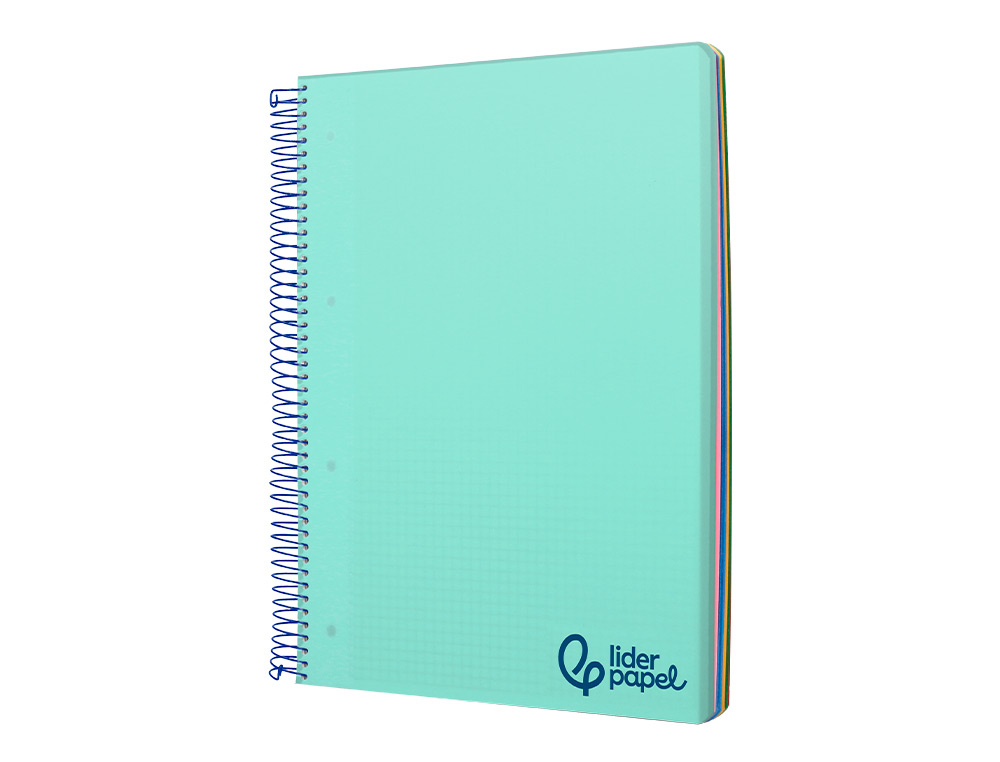 Caderno espiral liderpapel din a4 wonder capa plastico 120 f 90 gr quadricula 5 mm 5 bandas de cores 4 furos verde ( Imagem 5 de 16 ) - Preview