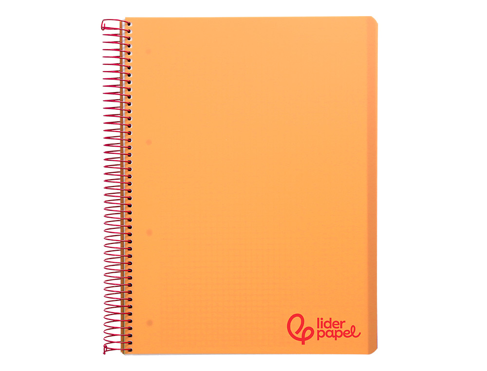 Caderno espiral liderpapel din a4 wonder capa plastico 120 f 90 gr quadricula 5 mm 5 bandas de cores 4 furos laranja ( Imagem 2 de 23 ) - Preview