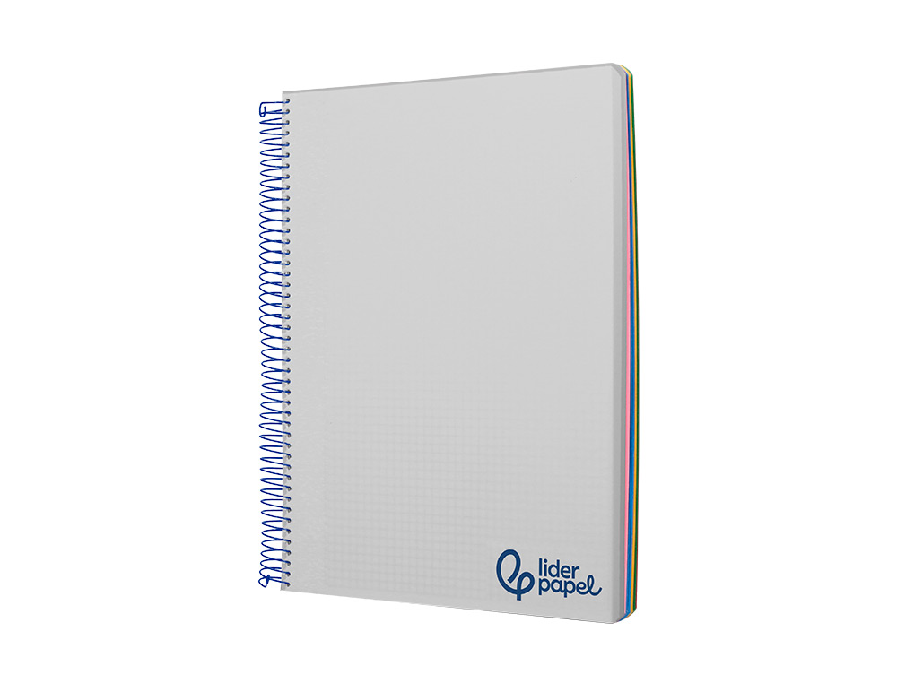 Caderno espiral liderpapel din a7 wonder capa plastico 100 f 90 gr quadricula 5mm 4 bandas de cores cor cinza ( Imagem 3 de 8 ) - Preview