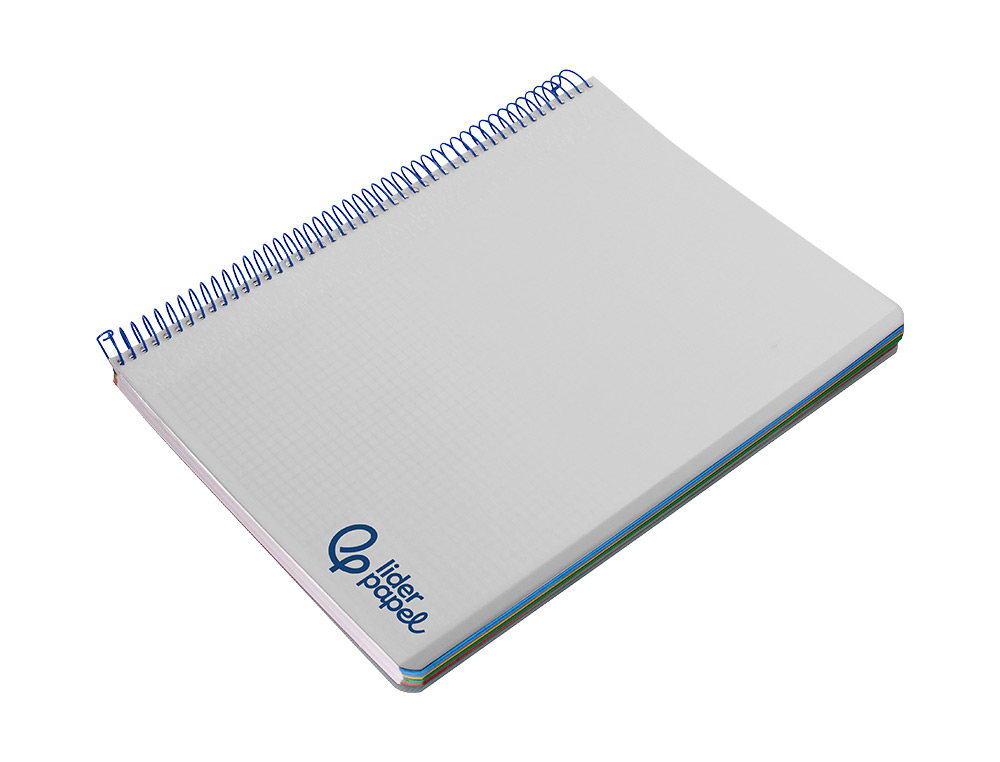 Caderno espiral liderpapel din a7 wonder capa plastico 100 f 90 gr quadricula 5mm 4 bandas de cores cor cinza ( Imagem 5 de 8 ) - Preview