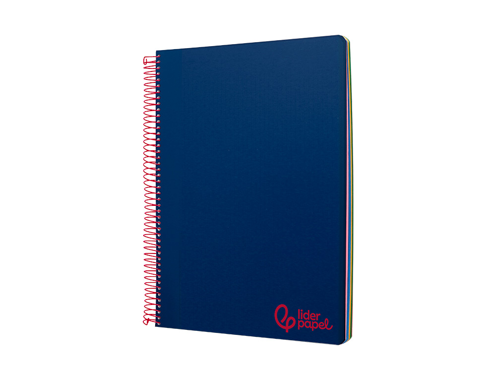 Caderno espiral liderpapel din a7 wonder capa plastico 100 f 90 gr quadricula 5mm 4 bandas de cores cor azul marinho ( Imagem 3 de 8 ) - Preview