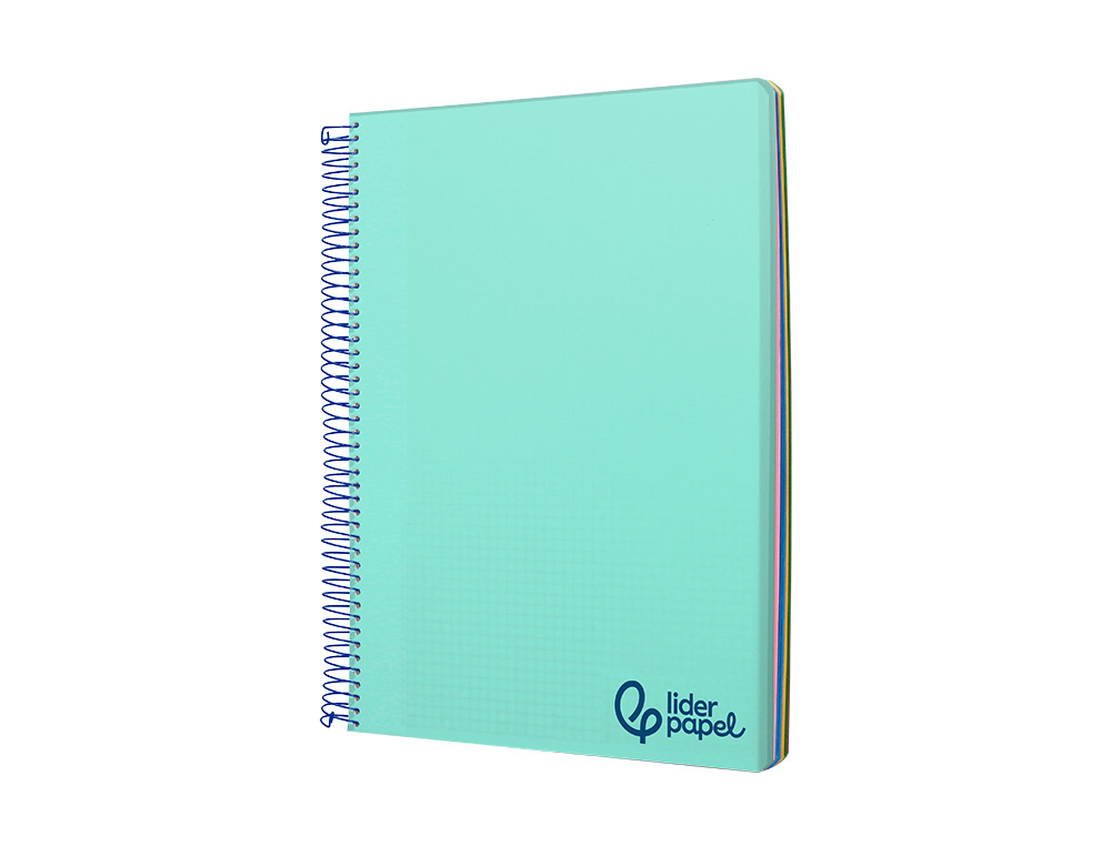 Caderno espiral liderpapel din a7 wonder capa plastico 100 f 90 gr quadricula 5mm 4 bandas de cores cor verde ( Imagem 3 de 8 ) - Preview