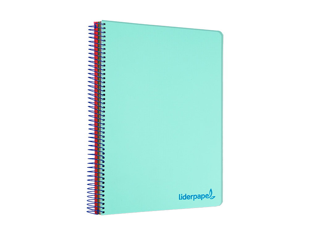 Caderno espiral liderpapel din a7 wonder capa plastico 100 f 90 gr quadricula 5mm 4 bandas de cores cor verde ( Imagem 4 de 8 ) - Preview