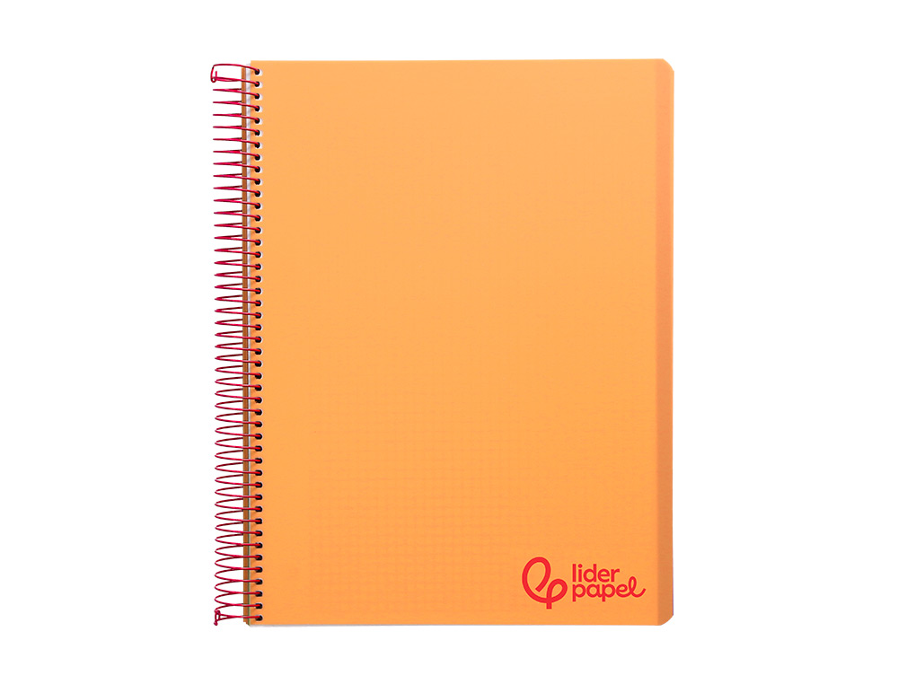 Caderno espiral liderpapel din a7 wonder capa plastico 100 f 90 gr quadricula 5mm 4 bandas de cores cor laranja ( Imagem 2 de 8 ) - Preview
