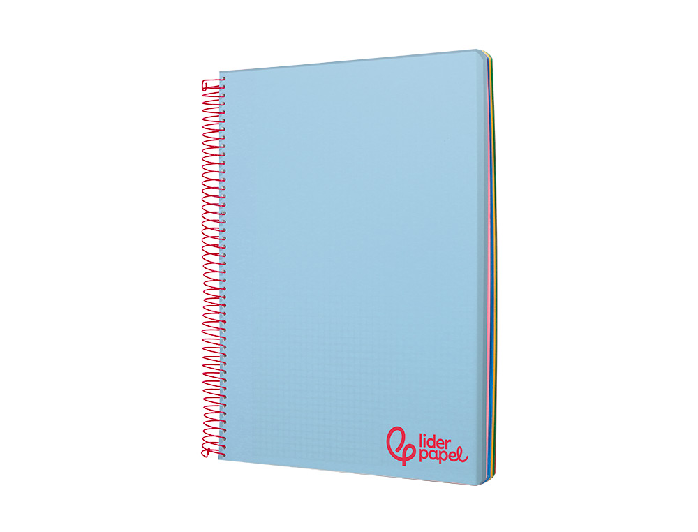 Caderno espiral liderpapel din a7 wonder capa plastico 100 f 90 gr quadricula 5mm 4 bandas de cores cor celeste ( Imagem 3 de 8 ) - Preview