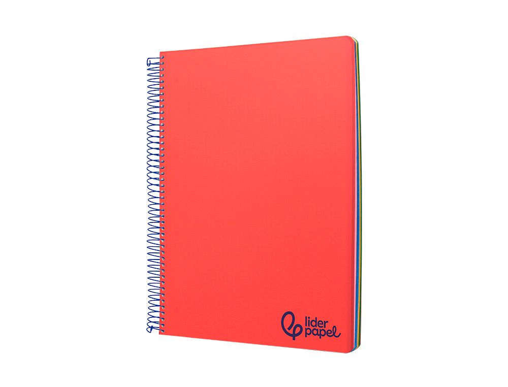 Caderno espiral liderpapel din a6 wonder capa plastico 120 f 90 gr quadricula 5mm 4 bandas de cores cor vermelho ( Imagem 3 de 8 ) - Preview