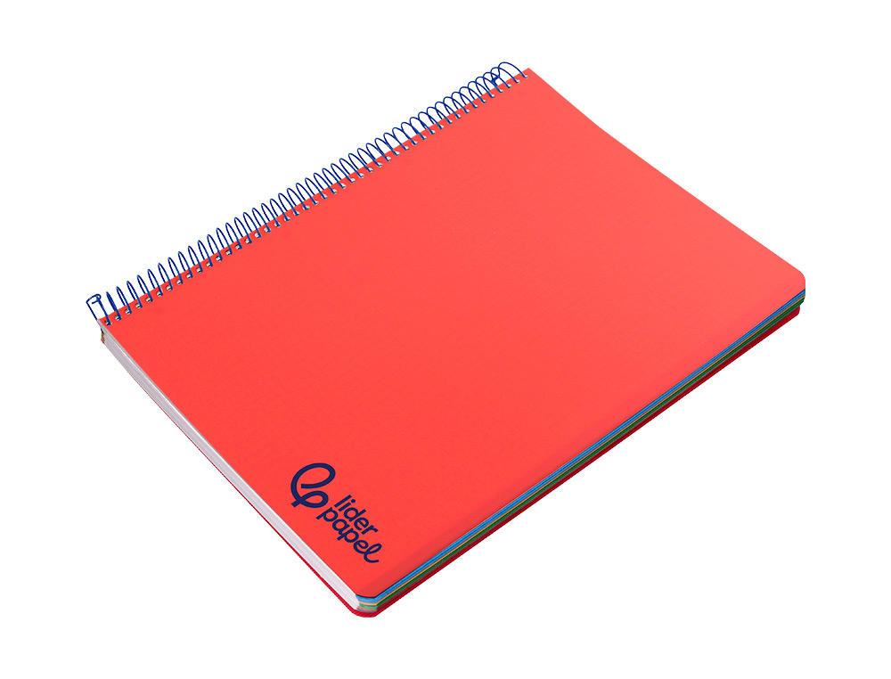 Caderno espiral liderpapel din a6 wonder capa plastico 120 f 90 gr quadricula 5mm 4 bandas de cores cor vermelho ( Imagem 5 de 8 ) - Preview