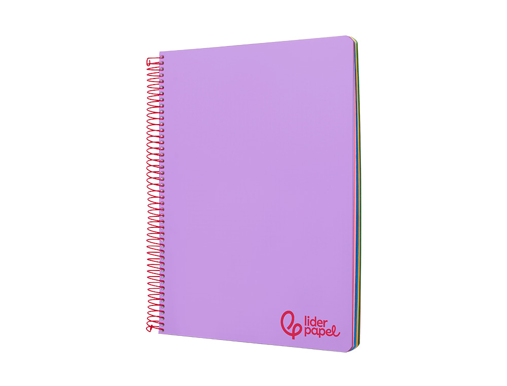 Caderno espiral liderpapel din a6 wonder capa plastico 120 f 90 gr quadricula 5mm 4 bandas de cores cor violeta ( Imagem 3 de 8 ) - Preview