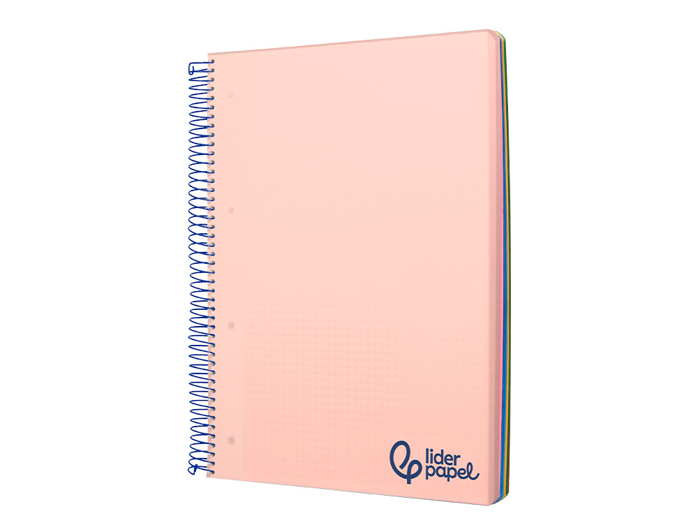 Caderno espiral liderpapel din a5 wonder capa plastico 120 f 90 gr quadricula 5mm 5 bandas de cores 6 furos rosa ( Imagem 5 de 16 ) - Preview