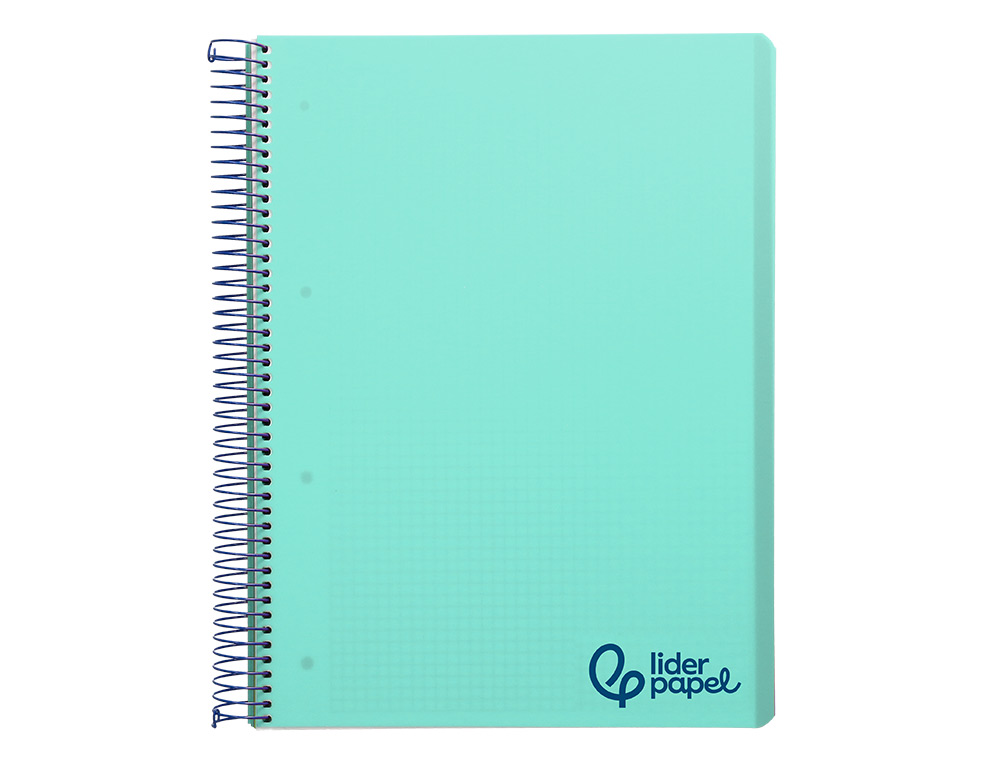 Caderno espiral liderpapel din a5 wonder capa plastico 120 f 90 gr quadricula 5mm 5 bandas de cores 6 furos verde ( Imagem 2 de 16 ) - Preview