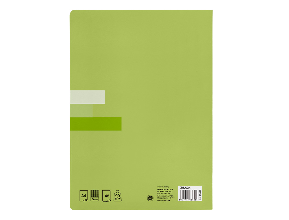 Caderno agrafado liderpapel scriptus din a4 48 f quadricula 5mm 90 gr com margem cores sortidos (5 unidades) ( Imagem 5 de 20 ) - Preview