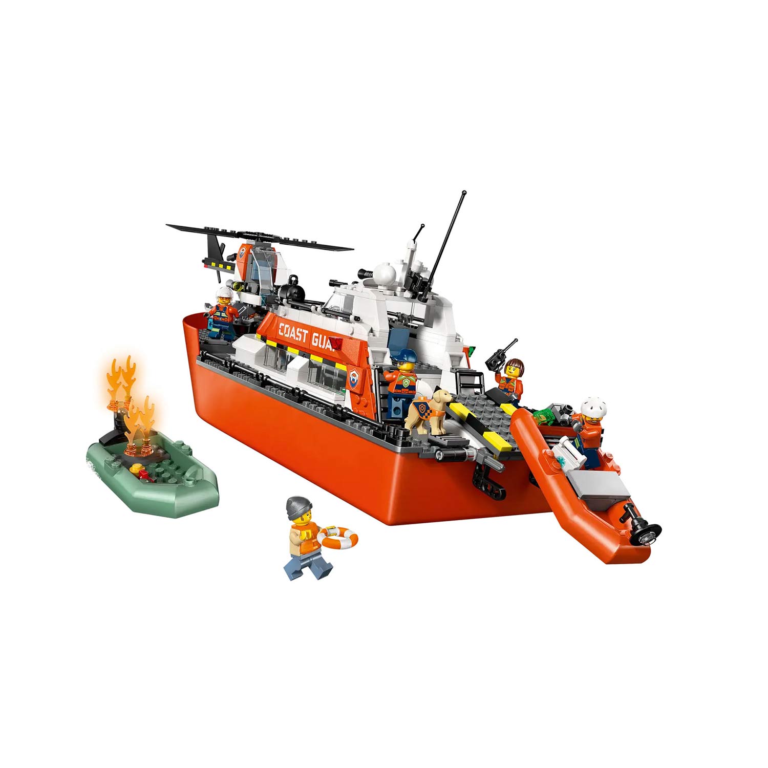 Lego City Barco E Helicoptero De Resgate Da Guarda Costeira 60504 ( Imagem 3 de 4 ) - Preview