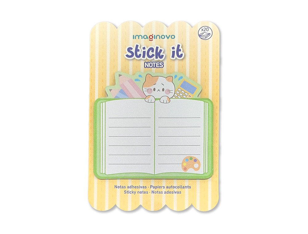 Bloc notas adhesivas imaginovo meow 20 hojas cuaderno 70x70 mm ( Imagem 2 de 7 ) - Preview