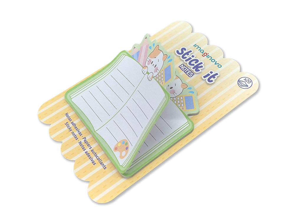 Bloc notas adhesivas imaginovo meow 20 hojas cuaderno 70x70 mm ( Imagem 4 de 7 ) - Preview