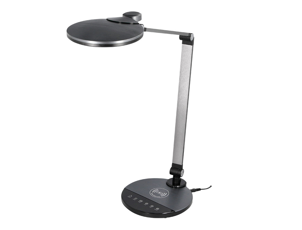 Candeeiro de escritorio q-connect secretaria profissional aluminio 9w 120 led carregador movel cor preto ( Imagem 3 de 15 ) - Preview