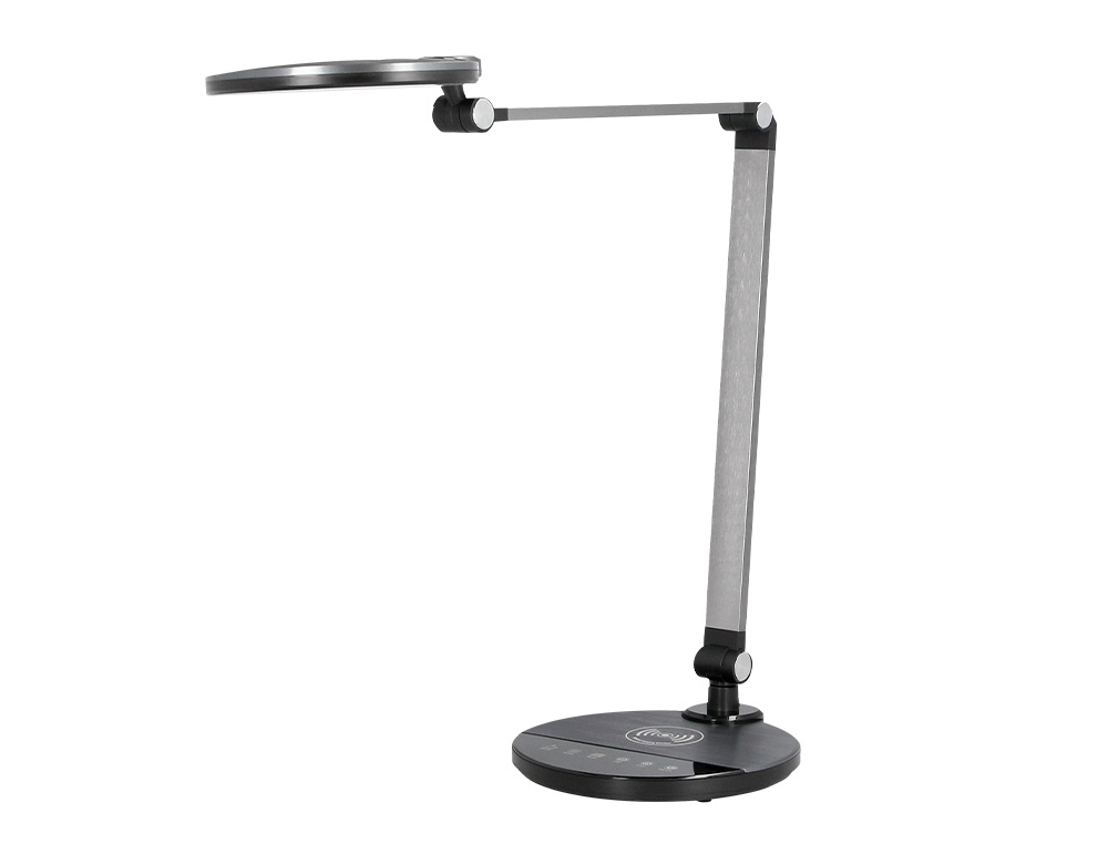 Candeeiro de escritorio q-connect secretaria profissional aluminio 9w 120 led carregador movel cor preto ( Imagem 5 de 15 ) - Preview