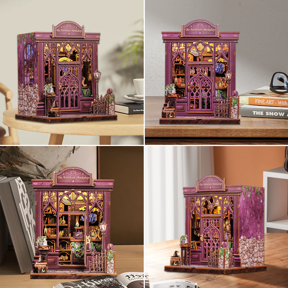 Book Nook Kit Miniature - DIY - Astrology Bookshop 155pc + LED Light ( Imagem 4 de 4 ) - Preview