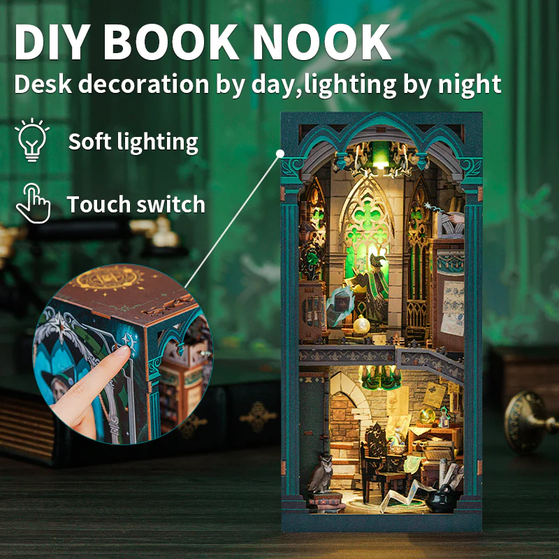 Book Nook Kit Miniature - DIY - Darkness Common Room - 150pc + LED Light ( Imagem 4 de 4 ) - Preview