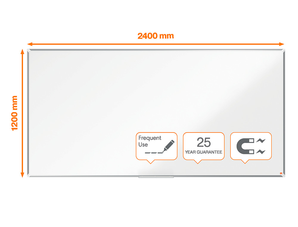 Quadro branco nobo premium plus aco vitrificado magnetico 2400x1200 mm ( Imagem 3 de 4 ) - Preview