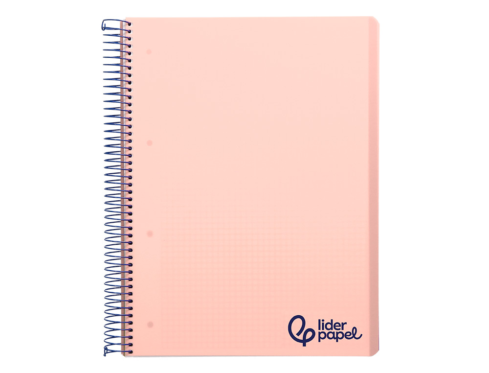 Caderno espiral liderpapel din a4 wonder capa plastico 120 f 90 gr quadricula 5 mm 5 bandas de cores 4 furos rosa ( Imagem 2 de 16 ) - Preview