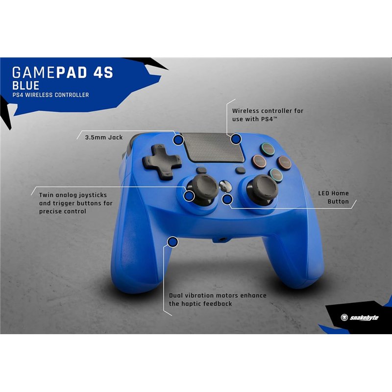 Comando PS4 Snakebyte 4S Wireless - Blue ( Imagem 2 de 3 ) - Preview