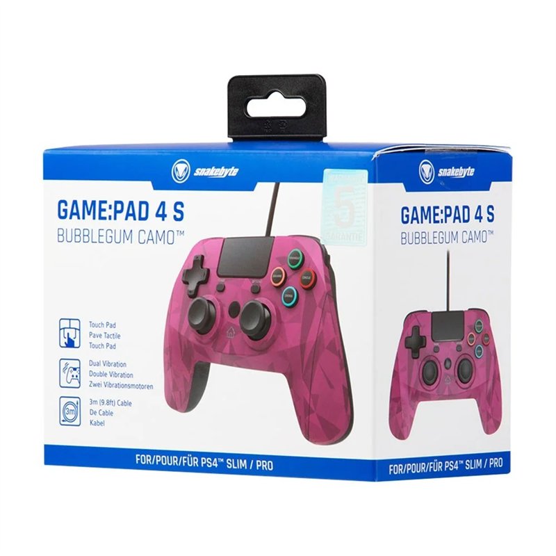 Comando PS4 Snakebyte 4S Wired - Bubblegum Camo ( Imagem 2 de 2 ) - Preview