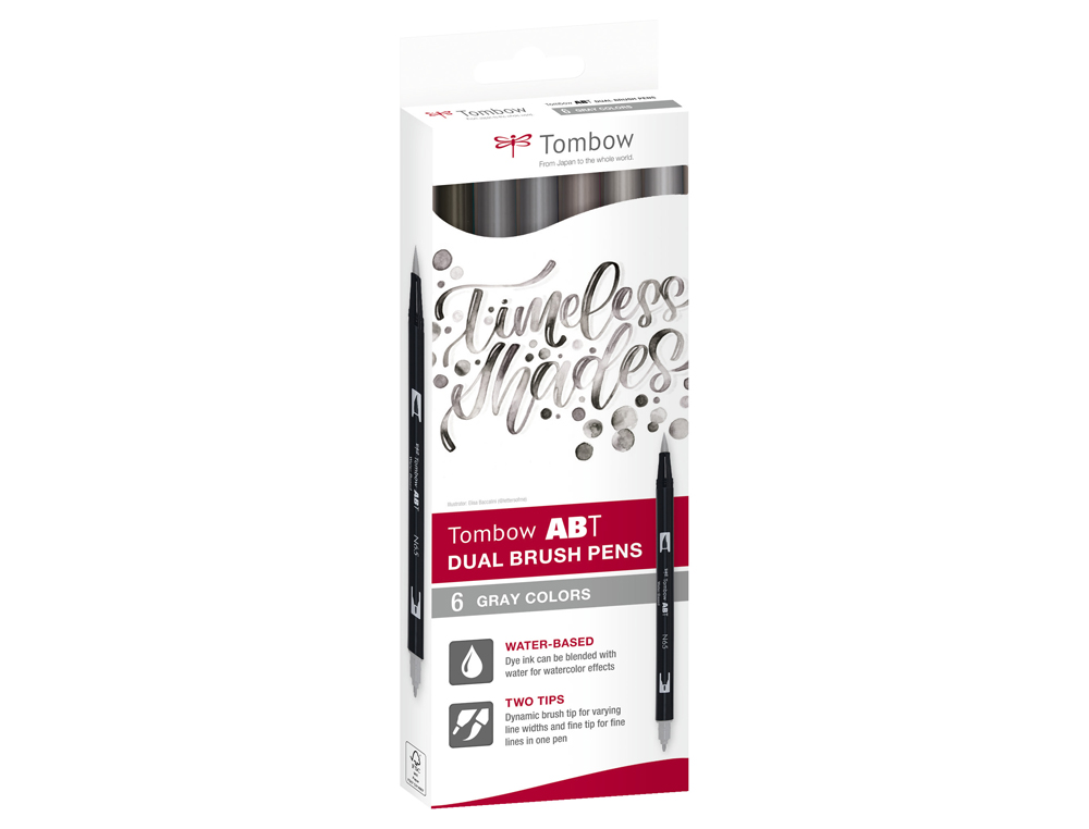 Marcador tombow dual brush ponta dupla pincel escala de cinzas estojo de 6 unidades ( Imagem 3 de 3 ) - Preview