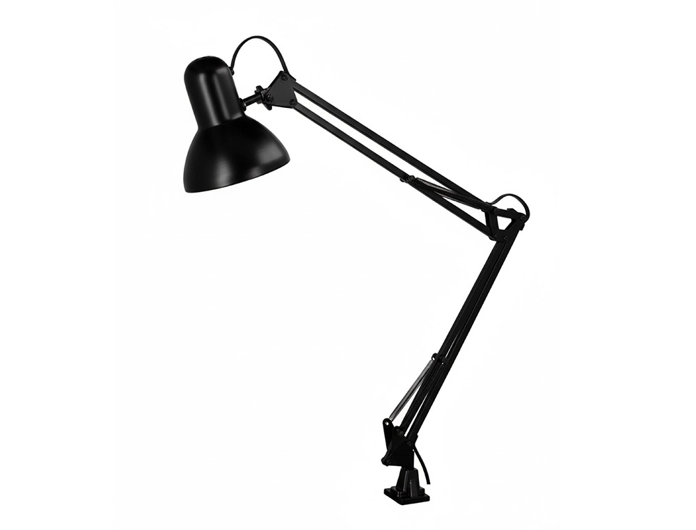 Lampara de escritorio q-connect antares metalica conpinza interruptor brazo doble 3 articulaciones color negro ( Imagem 3 de 12 ) - Preview