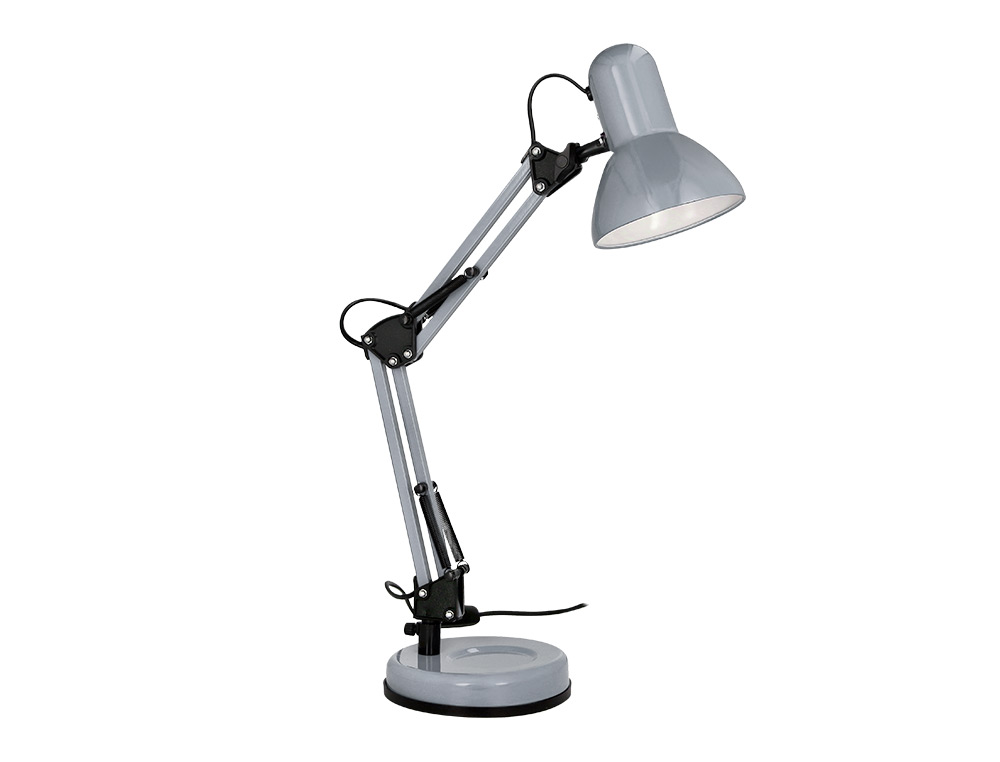 Lampara de escritorio q-connect polaris metalica coninterruptor brazo doble 3 articulaciones color plateado ( Imagem 3 de 13 ) - Preview