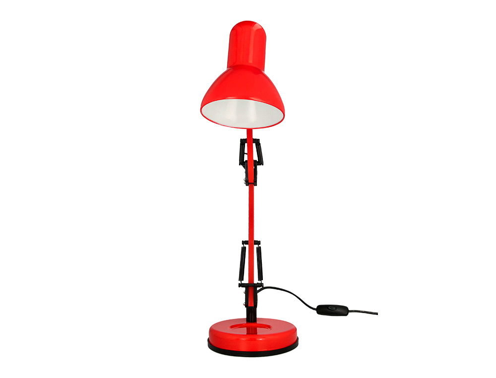 Lampara de escritorio q-connect polaris metalica coninterruptor brazo doble 3 articulaciones color rojo ( Imagem 2 de 13 ) - Preview