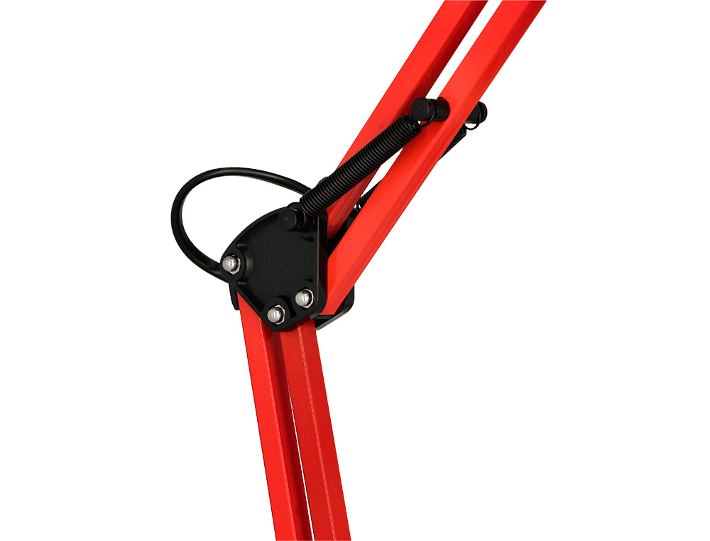 Lampara de escritorio q-connect polaris metalica coninterruptor brazo doble 3 articulaciones color rojo ( Imagem 5 de 13 ) - Preview