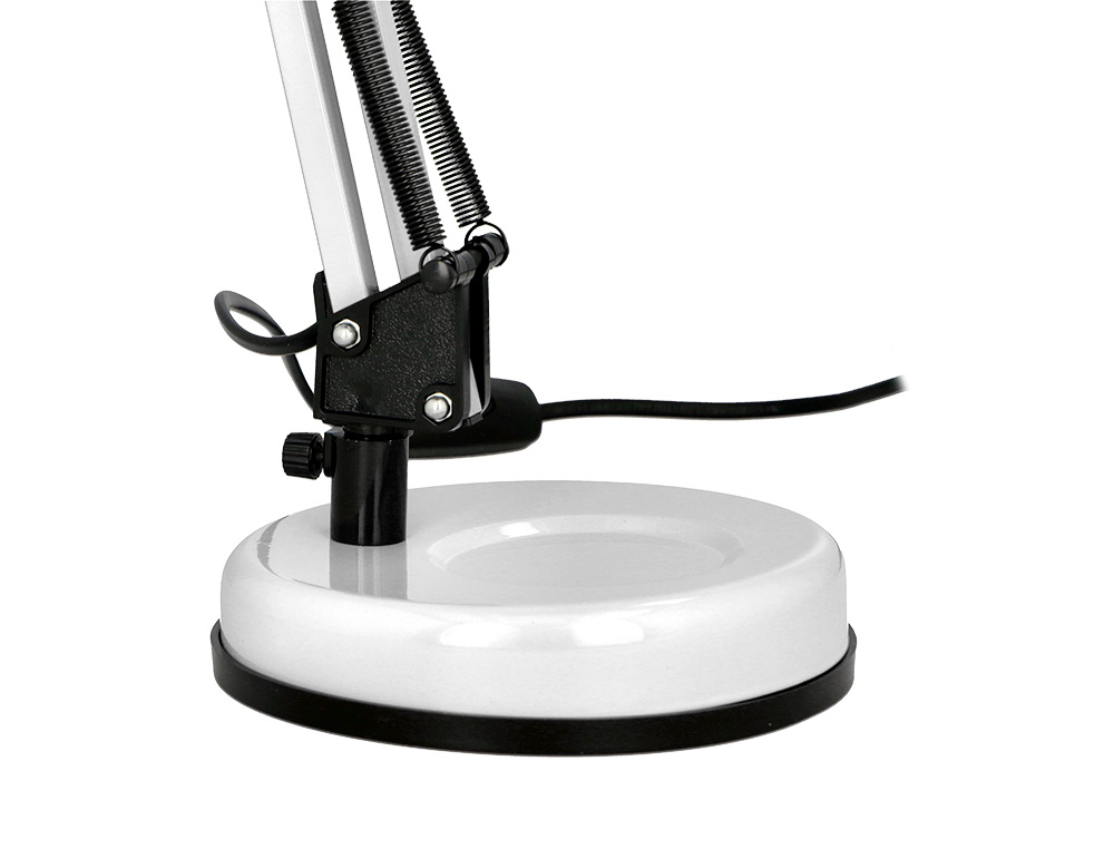 Lampara de escritorio q-connect polaris metalica coninterruptor brazo doble 3 articulaciones color blanco ( Imagem 4 de 13 ) - Preview