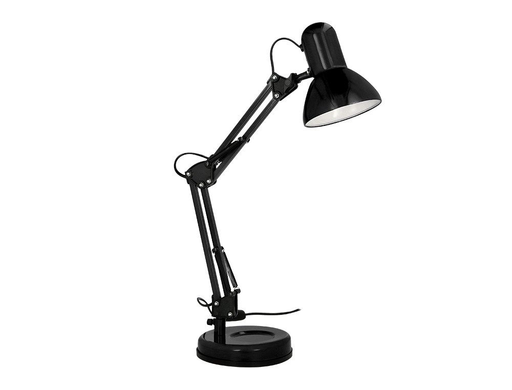 Lampara de escritorio q-connect polaris metalica coninterruptor brazo doble 3 articulaciones color negro ( Imagem 3 de 13 ) - Preview