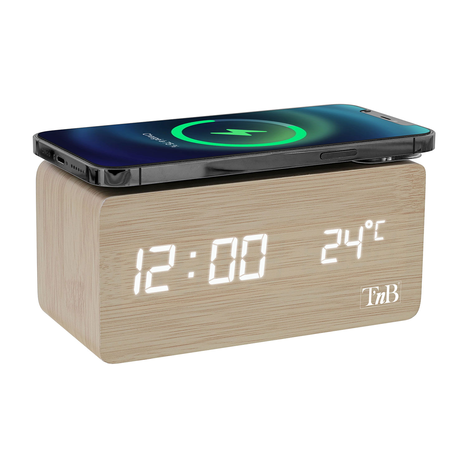Relogio Despertador Led Carregador Wireless Tnb Joy Dynamo Clockch5W ( Imagem 2 de 3 ) - Preview