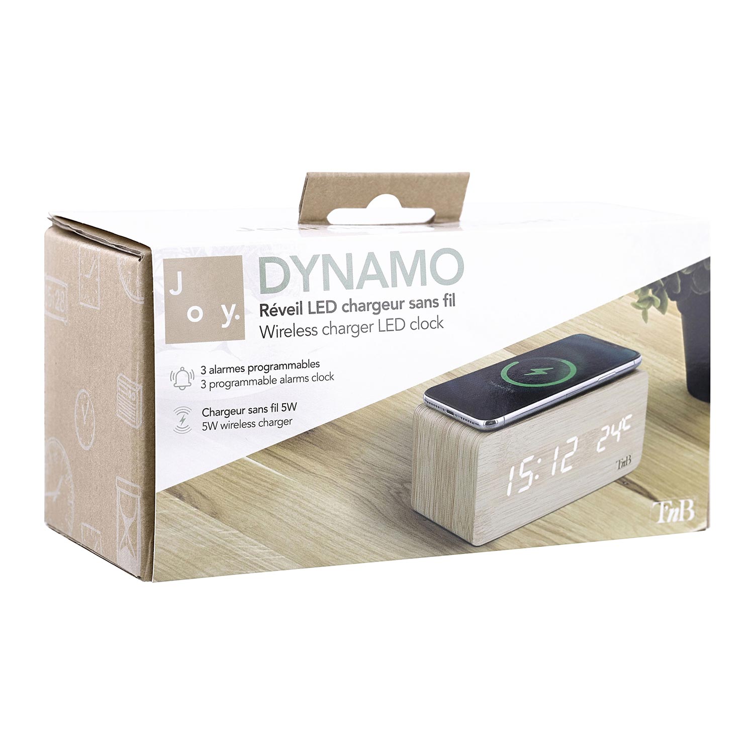 Relogio Despertador Led Carregador Wireless Tnb Joy Dynamo Clockch5W ( Imagem 3 de 3 ) - Preview
