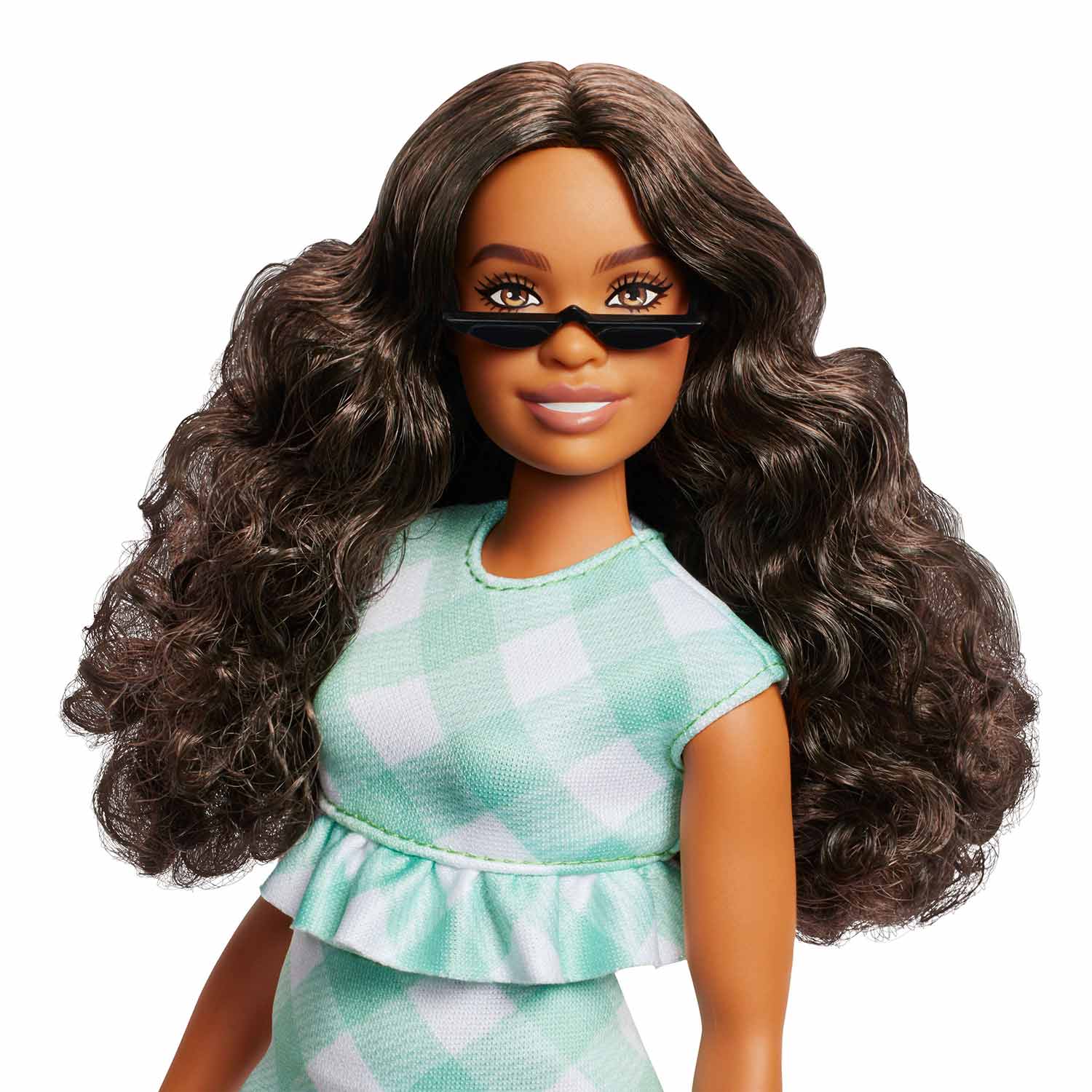 Barbie Fashionista Vestido Xadrez Verde Mattel Fbr37/Hyt96 ( Imagem 3 de 4 ) - Preview