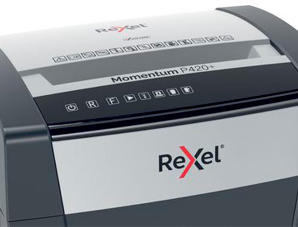 Destruidora de documentos rexel momentum extra p420+ capacidade corte 20 f p4 destroi agrafes clips cd e cartoes 30 l ( Imagem 4 de 4 ) - Preview