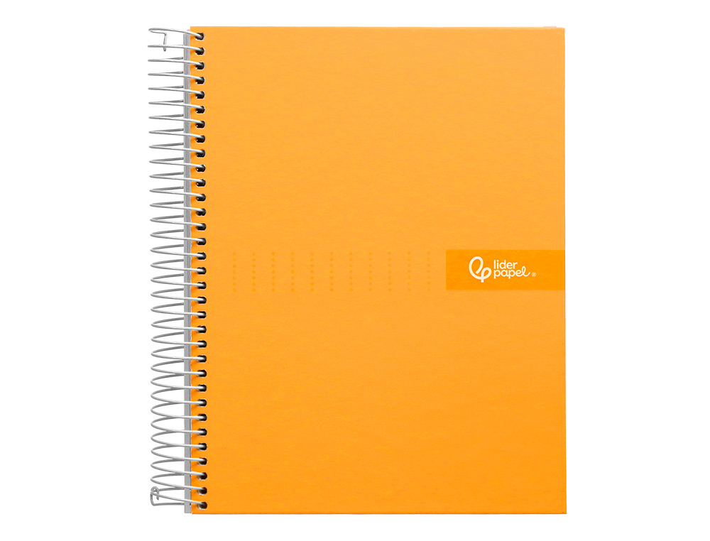 Caderno espiral liderpapel din a4 crafty capa forrada 120 f 90 gr quadricula 5 mm 5 bandas de cores 4 cores cor laranja ( Imagem 2 de 16 ) - Preview