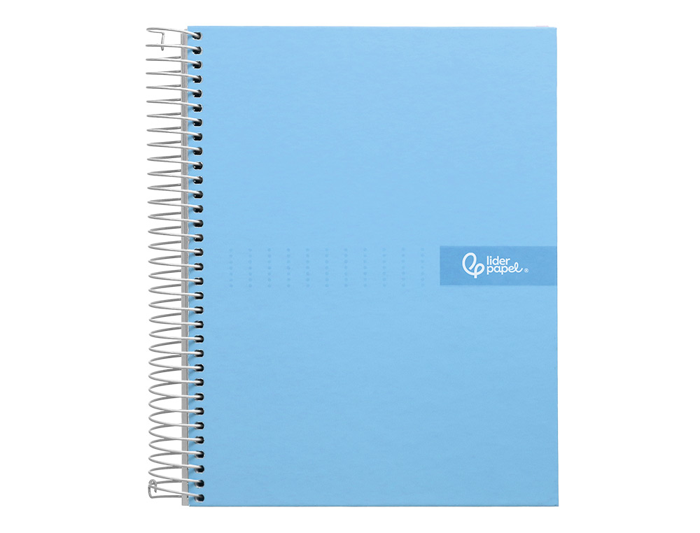 Caderno espiral liderpapel din a4 crafty capa forrada 120 f 90 gr quadricula 5 mm 5 bandas de cores 4 cores celeste ( Imagem 2 de 16 ) - Preview