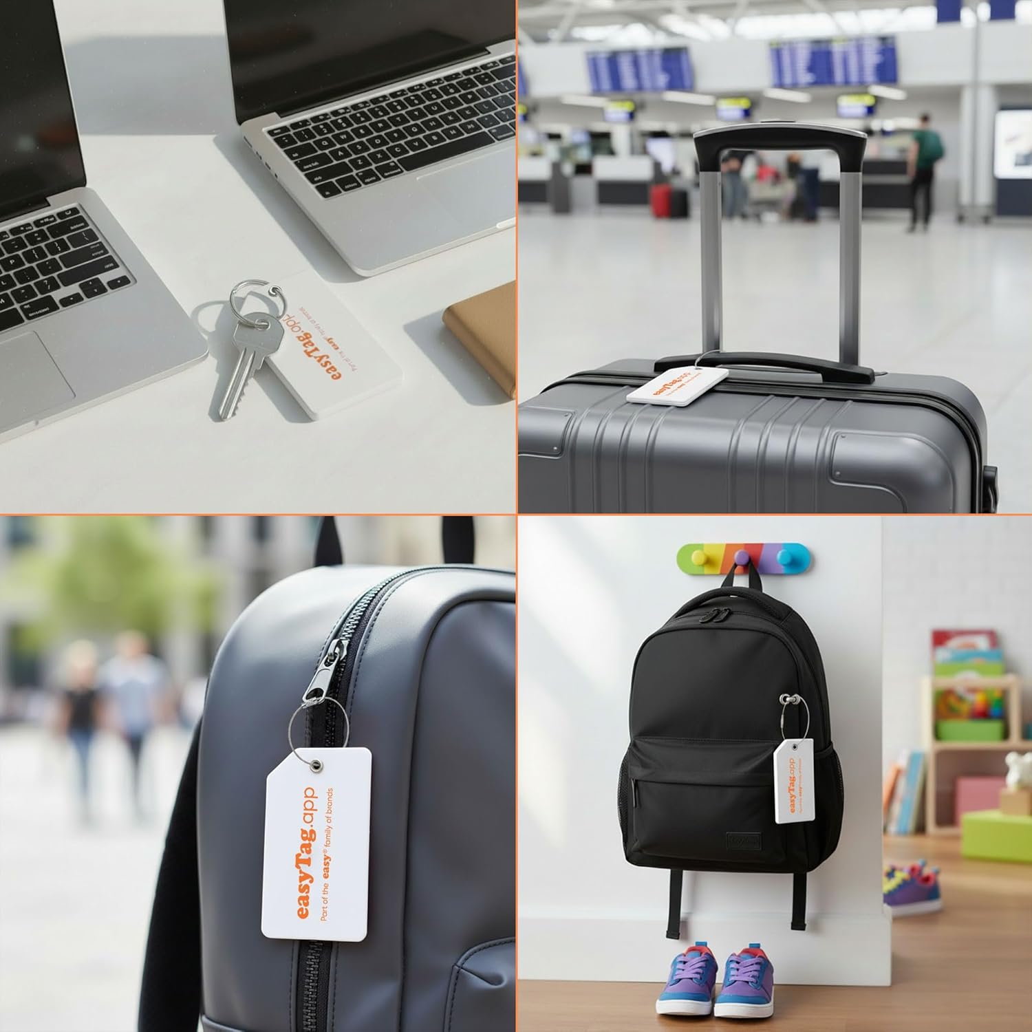 easyTag Porta-Cartões Rastreador Branco Com Compartimento Para Cabo, Acessório De Viagem Para Chaves, Bolsas E Bagagens. ( Imagem 4 de 4 ) - Preview