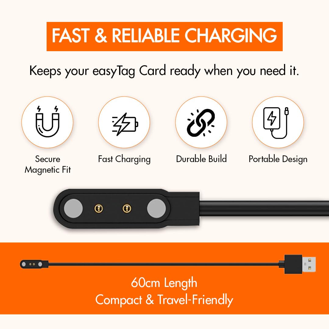 easyTag Magnetic USB-A Charging Cable for Tracker Card, Compatible with Apple and Samsung. ( Imagem 2 de 4 ) - Preview